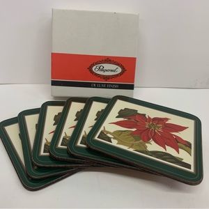 Pimpernel Poinsettia (6) Cork Back Coasters